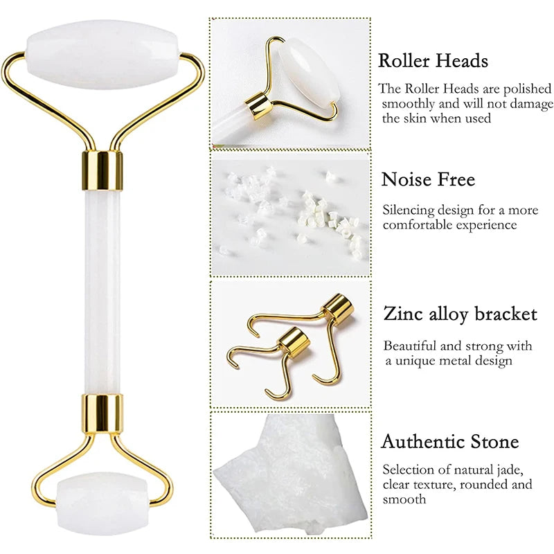 Natural Jade Roller Face Gua Sha Massager Face Roller liftting Anti-wrinkle Gua Sha Jade Stone Face Massager Beauty Skin Care