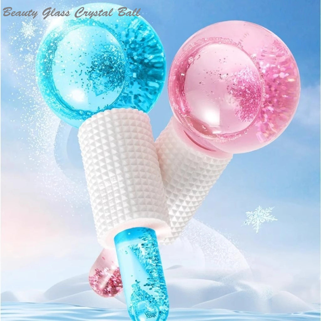 Hot and cold double compress massage facial spa beauty glass crystal ball beauty ice ball skin care tools gifts