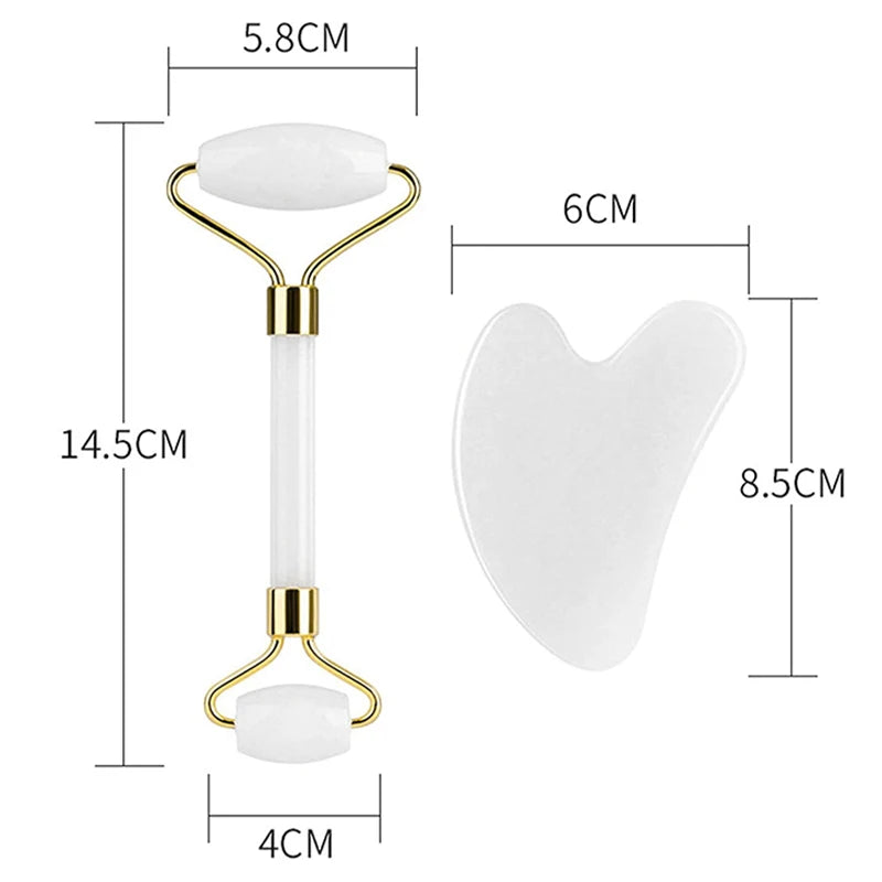 Natural Jade Roller Face Gua Sha Massager Face Roller liftting Anti-wrinkle Gua Sha Jade Stone Face Massager Beauty Skin Care