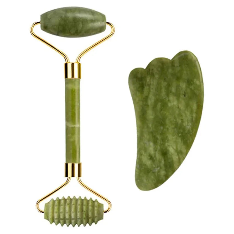 Natural Jade Roller Face Gua Sha Massager Face Roller liftting Anti-wrinkle Gua Sha Jade Stone Face Massager Beauty Skin Care