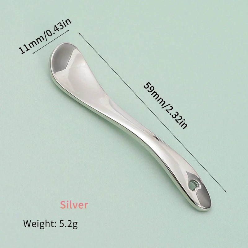 Makeup Beauty Spoons For Cream, Lotions, Moisturizer Metal Cosmetic Skincare Spatula, Mini Mask Facial Reusable Scoop,