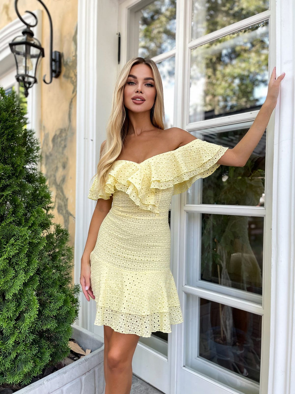 Lavender Off Shoulder Dress | Ruffle Mini | Petite XXS-M | GLOWSYOU-12