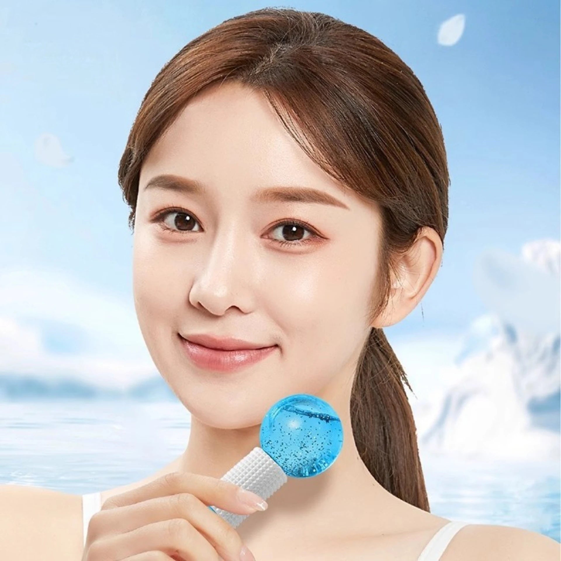 Hot and cold double compress massage facial spa beauty glass crystal ball beauty ice ball skin care tools gifts