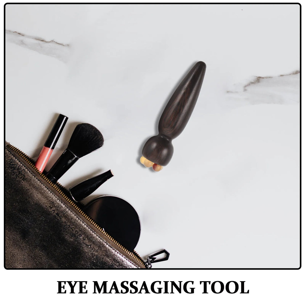 Wooden Sandalwood Eye Massage Stick Portable Beauty Instrument Rechargeable Eye Puffiness Reducer Skin Lifting Care Device