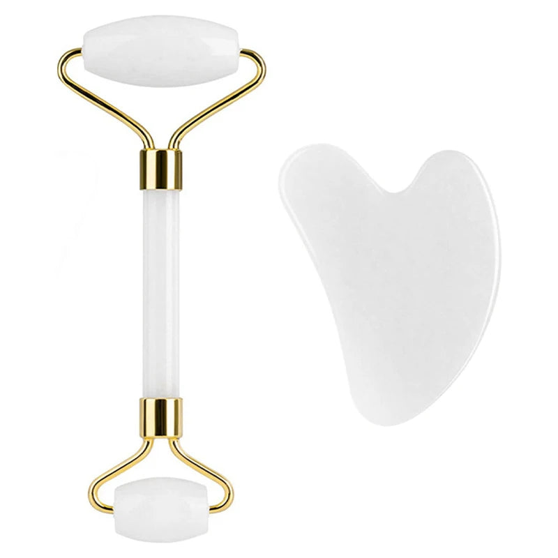 Natural Jade Roller Face Gua Sha Massager Face Roller liftting Anti-wrinkle Gua Sha Jade Stone Face Massager Beauty Skin Care