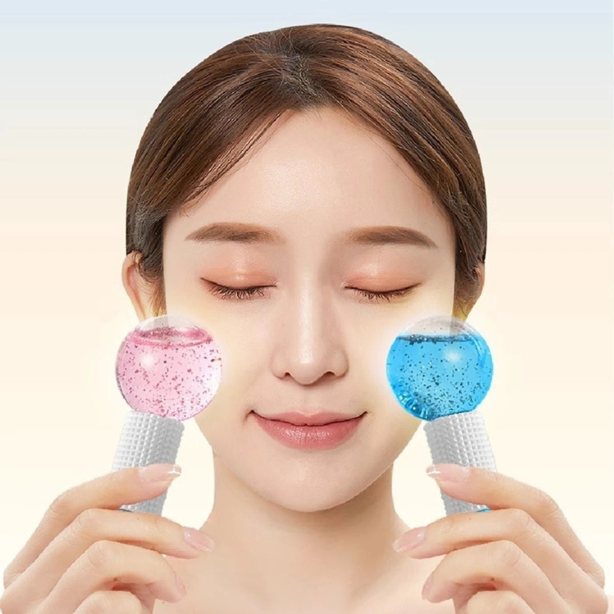 Hot and cold double compress massage facial spa beauty glass crystal ball beauty ice ball skin care tools gifts