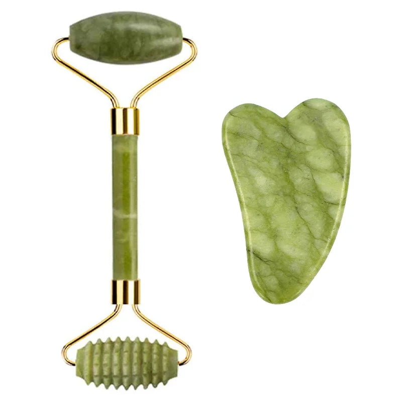 Natural Jade Roller Face Gua Sha Massager Face Roller liftting Anti-wrinkle Gua Sha Jade Stone Face Massager Beauty Skin Care