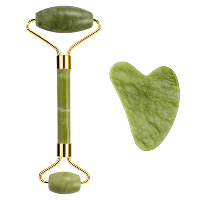 Natural Jade Roller Face Gua Sha Massager Face Roller liftting Anti-wrinkle Gua Sha Jade Stone Face Massager Beauty Skin Care