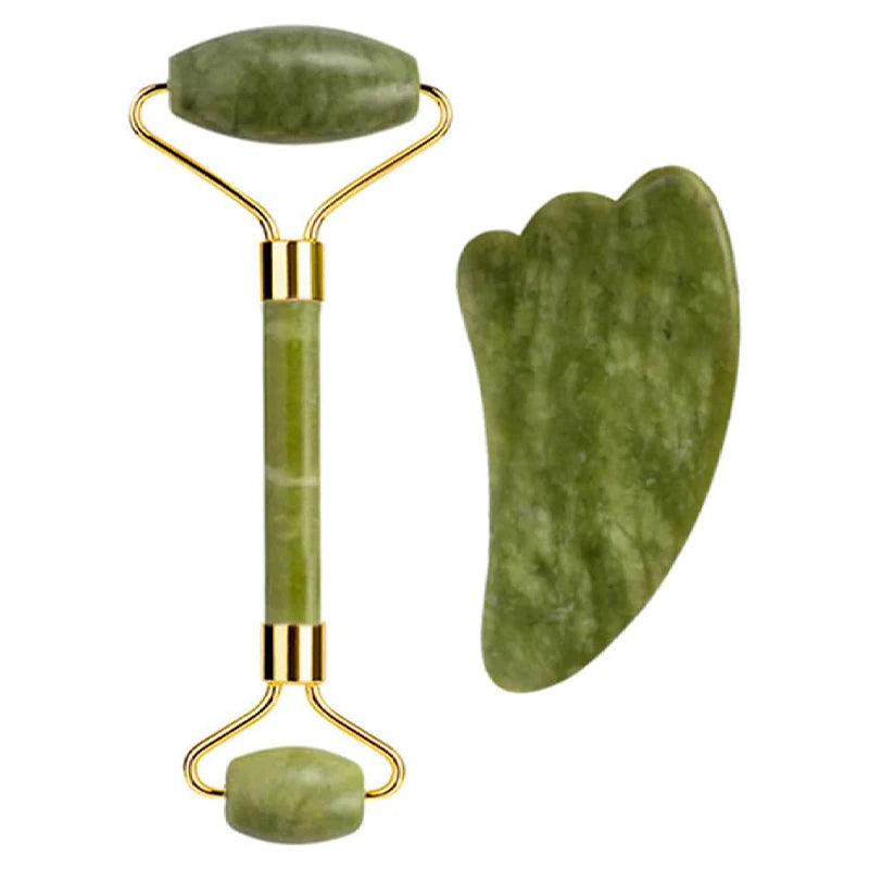 Natural Jade Roller Face Gua Sha Massager Face Roller liftting Anti-wrinkle Gua Sha Jade Stone Face Massager Beauty Skin Care